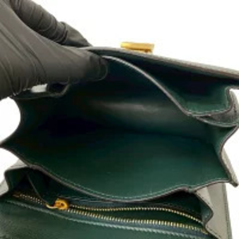 CELINE Calf Leather Shoulder Bag Green - Picture 9 of 10